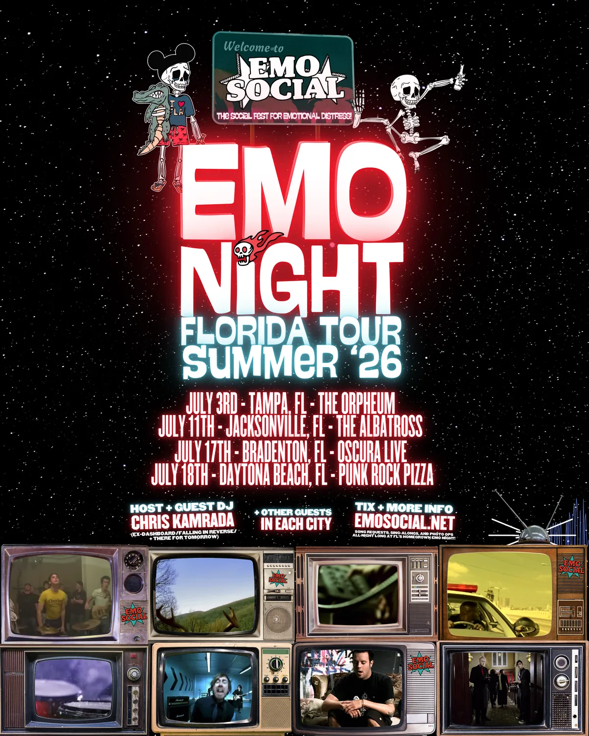 Emo Social Florida Tour Summer 26 poster